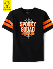 Camisetas estampadas unisex para niños a juego Family Glow Spooky Squad 2024