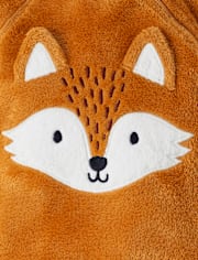 Pijama unisex de una pieza con patas de forro polar de zorro para bebés y niños pequeños