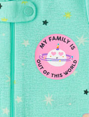 Baby And Niños pequeños Niña Space Snug Fit Pijamas de una pieza con patas de algodón, paquete de 2