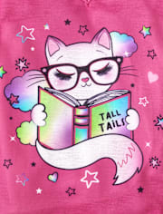 Girls Cat Reading Pajamas