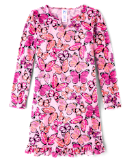 Girls Butterfly Ruffle Nightgown