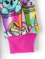 Girls Animal Milkshake One Piece Pajamas - Cozy Fleece