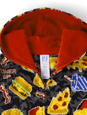 Boys Food Microfleece One Piece Pajamas