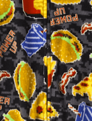 Boys Food Microfleece One Piece Pajamas