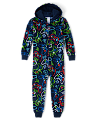 Boys Gamer Microfleece One Piece Pajamas