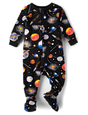 Baby And Toddler Boys Space Microfleece Footed One Piece Pajamas