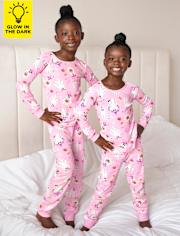 Girls Glow Ghost Snug Fit Cotton Pajamas