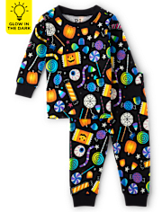 Unisex Baby And Toddler Glow Halloween Candy Snug Fit Cotton Pajamas