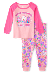 Baby And Toddler Girls Glow Ghouls Wanna Have Fun Snug Fit Cotton Pajamas
