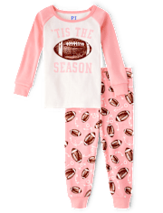 Pyjama de football assorti en coton pour bébé et petite fille