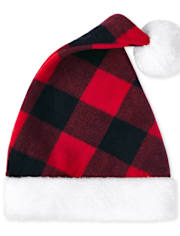 Unisex Kids Matching Family Plaid Santa Hat