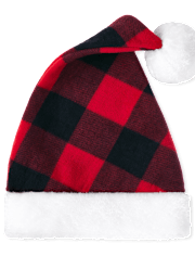 Bonnet de Père Noël à carreaux assorti pour enfants