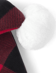 Bonnet de Père Noël à carreaux assorti pour adultes