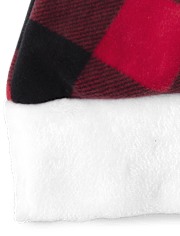 Bonnet de Père Noël à carreaux assorti pour adultes