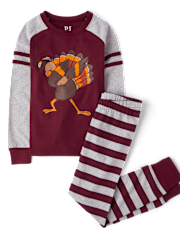 Pijama de algodón unisex para niños Turkey Dab Snug Fit