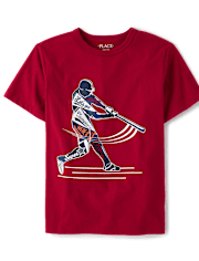 Boys Baseball Player Graphic Tee