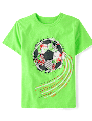 Camiseta con estampado de balón de fútbol para niño