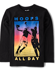 Camiseta con gráfico para todo el día Hoops para niños