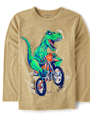 Boys Dino Motorcycle Graphic Tee