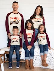 Unisex Baby And Niños pequeños Matching Family Thankful Camisetas estampadas