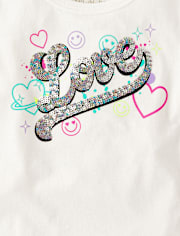 Girls Sequin Love Top