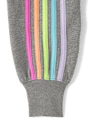 Girls Side Stripe Fleece Cropped Zip Up Hoodie