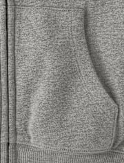 Girls Side Stripe Fleece Cropped Zip Up Hoodie