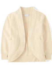 Girls Open Front Premium Fleece Cardigan