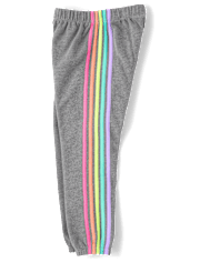 Girls Side Stripe Fleece Jogger Pants