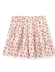 Girls Floral Tiered Skirt