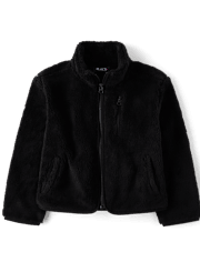 Girls Sherpa Zip Up Jacket