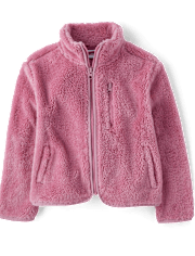 Girls Sherpa Zip Up Jacket