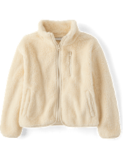 Girls Sherpa Zip Up Jacket