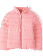 Girls Long Sleeve Puffer Jacket FUZZY PINK CL The Children s Place CA