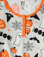 Womens Matching Family Glow Halloween Henley Cotton Pajamas