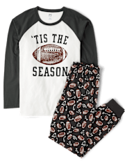 Mens Matching Family Football Cotton Pajamas