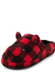 Adulte Famille assortie carreaux Buffalo Bear Pantoufles