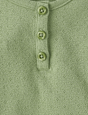 Girls Pointelle Henley Top