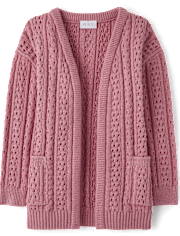 Girls Open Front Cardigan