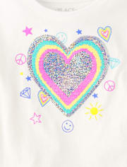 Girls Flip Sequin Graphic Boxy Top