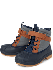 Boys Colorblock Lace Up Boots