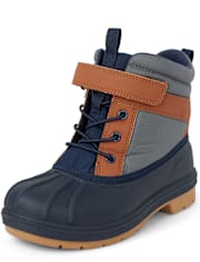 Boys Colorblock Lace Up Boots