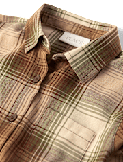 Girls Plaid Flannel Button Up Shirt