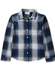 Girls Plaid Flannel Button Up Shirt