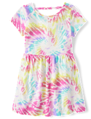 Girls Print Cut Out Dress