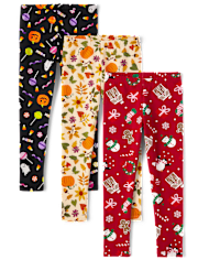 Girls Holiday Leggings 3-Pack