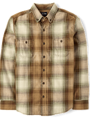 Mens Matching Family Plaid Flannel Button Up Shirt