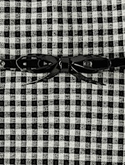 Girls Gingham Ponte Fit And Flare Dress
