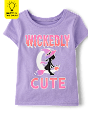 Baby And Toddler Girls Glow Wickedly Cute Graphic Tee