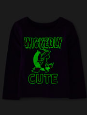 Baby And Toddler Girls Glow Wickedly Cute Graphic Tee